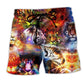 Cosmic Tiger Power Universe Art Style – Beach Short