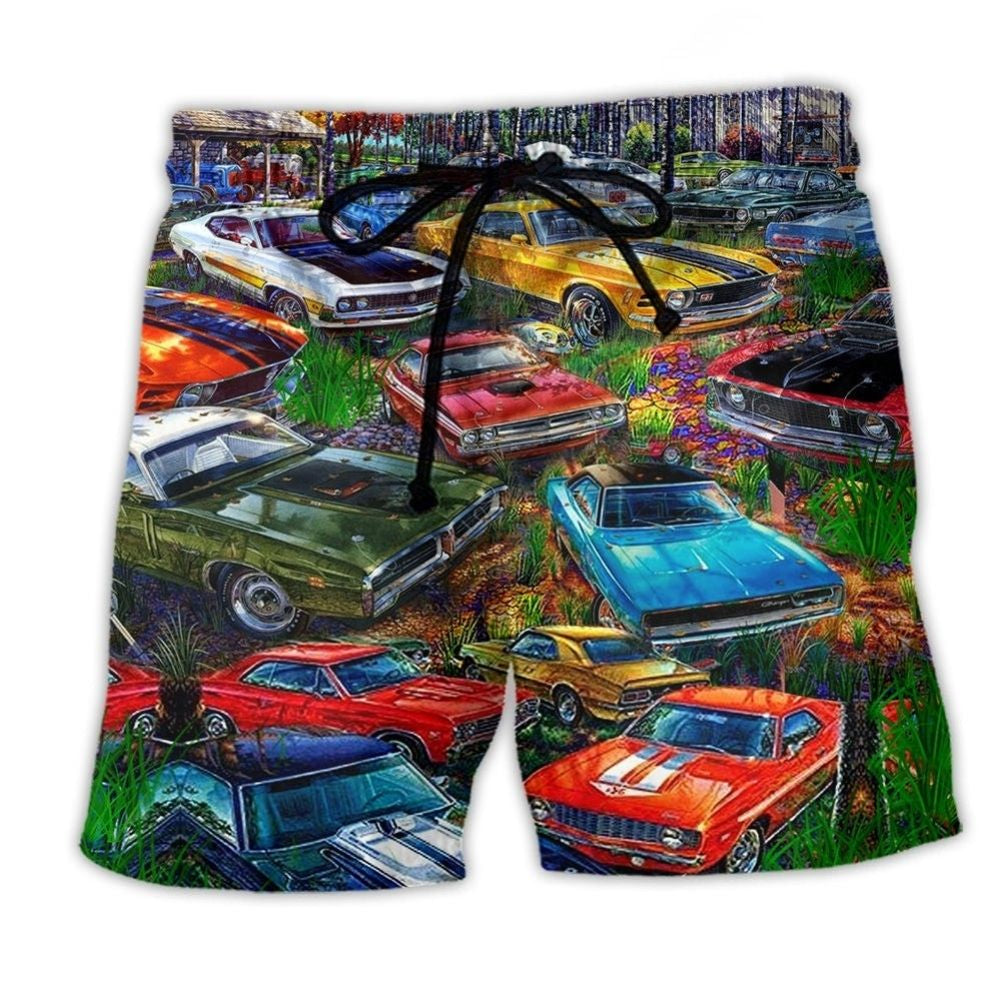 Car Garden Artistic Scene - Beach Short