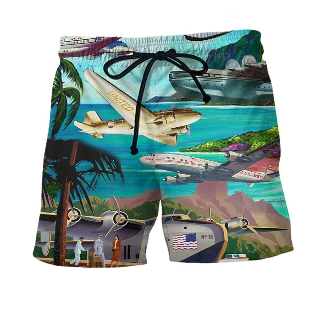 Airplane Hawaii Flight Love - Beach Short