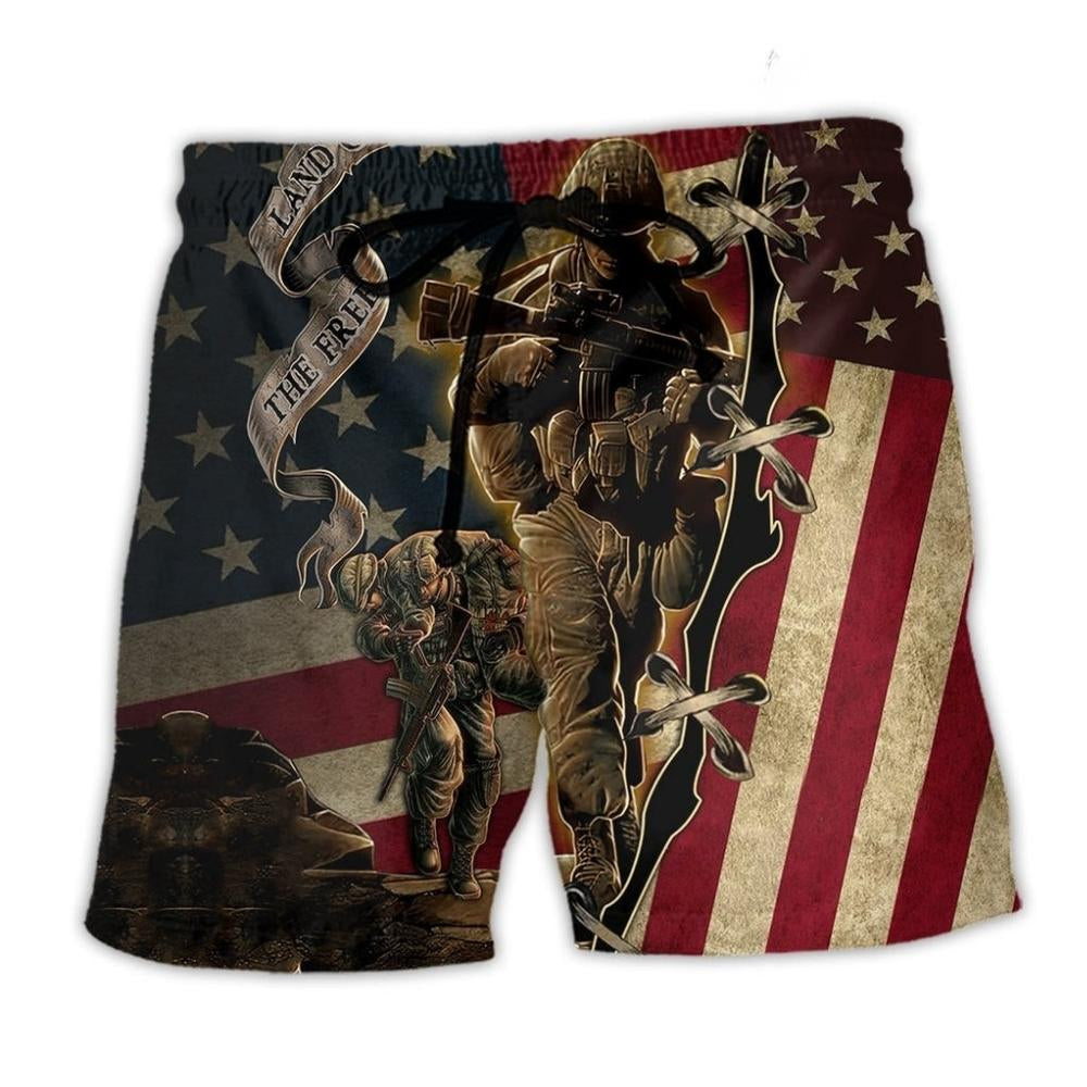 Veteran Proud Memories America Flag - Beach Short