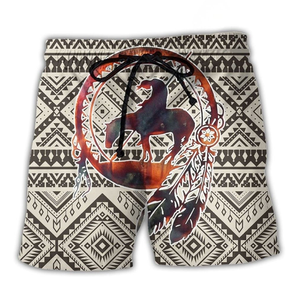 Native Love Peace Horse Artistic Style – Beach Short