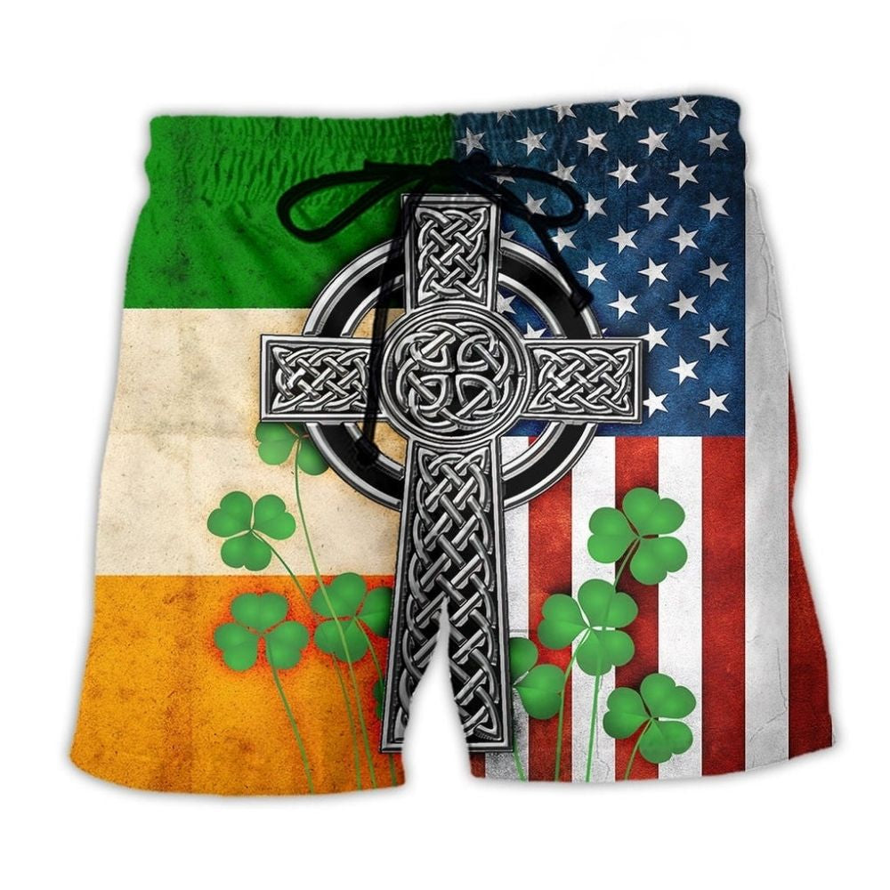 Celtic Cross Flag Irish Style – Beach Short