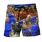 Holiday Bear Boat Fun Art – Beach Short