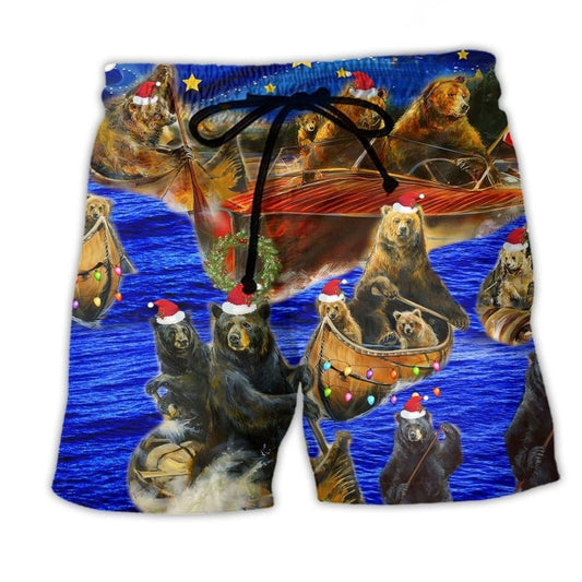 Holiday Bear Boat Fun Art – Beach Short