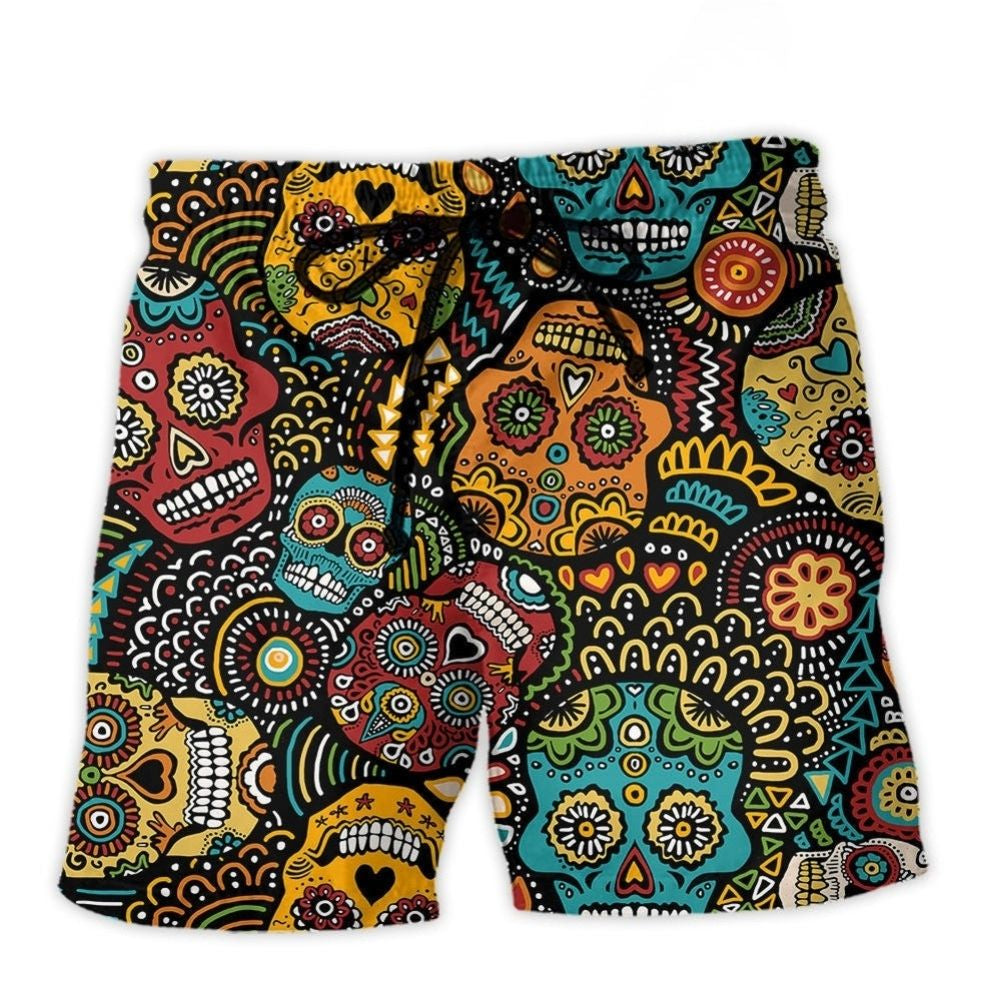 Sugar Skull Minimal Style – Beach Short