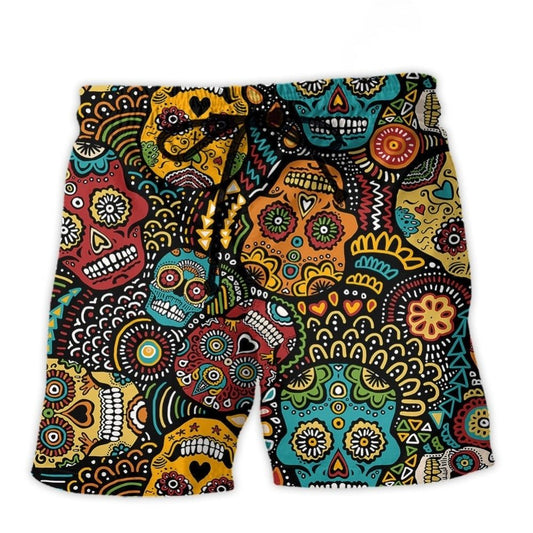 Sugar Skull Minimal Style – Beach Short