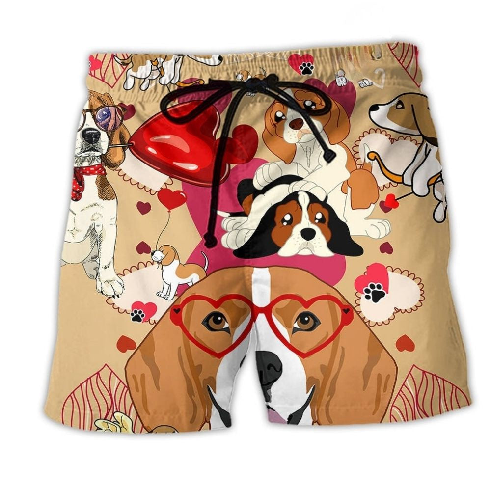 Beagle Valentine Love Dog – Beach Short