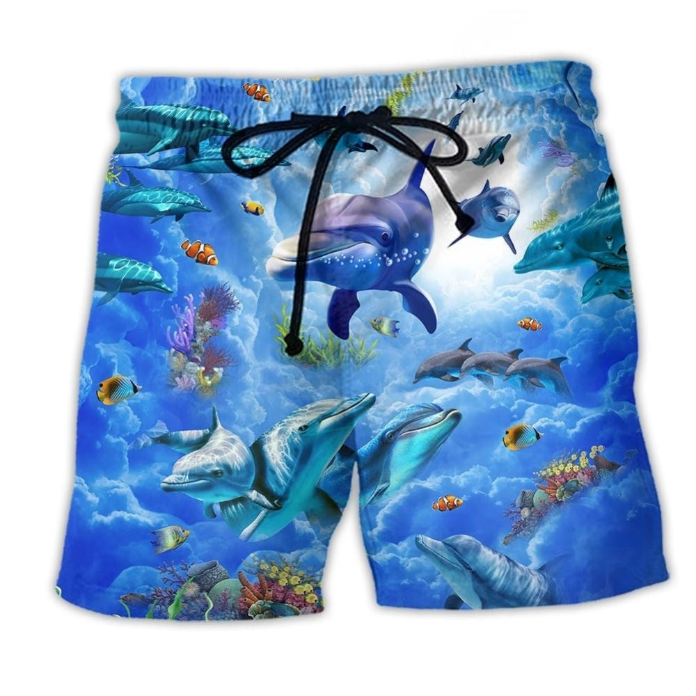 Dolphin Spirit Animal Blue - Beach Short