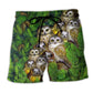 Owl Pine Forest Animal Lifestyle - Beach Short