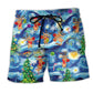 Christmas Dancing Reindeers Happy - Beach Short