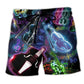 Neon Violin Music Art Style - Beach Short