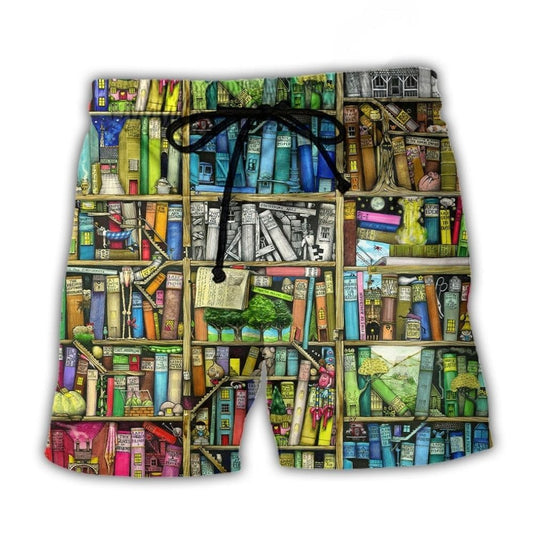 Fantastic World Inside A Book Art – Beach Short