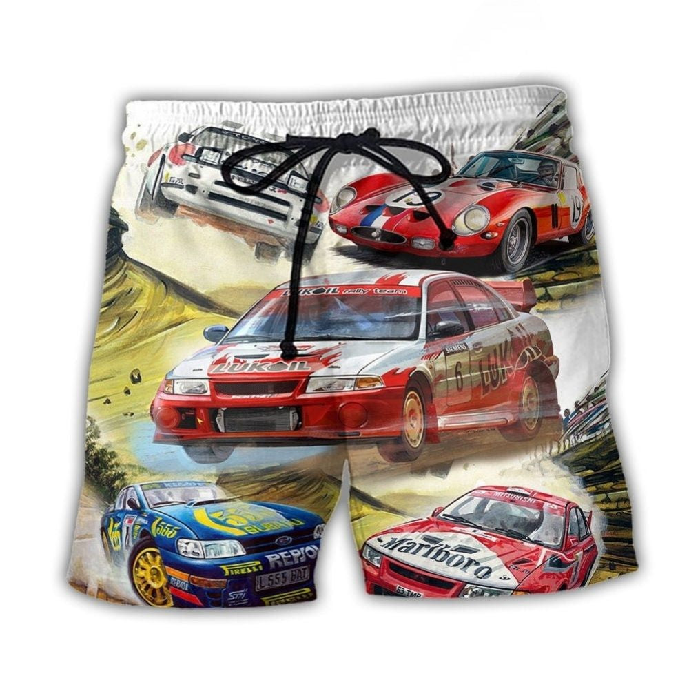 High Speed Car Racing Action Art – Beach Short
