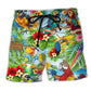 Parrot Tropical Floral Love Life - Beach Short