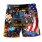 Monster Truck Tough Play Hard Action Art – Beach Short