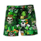 Irish Skull Green Festival Style – Beach Short