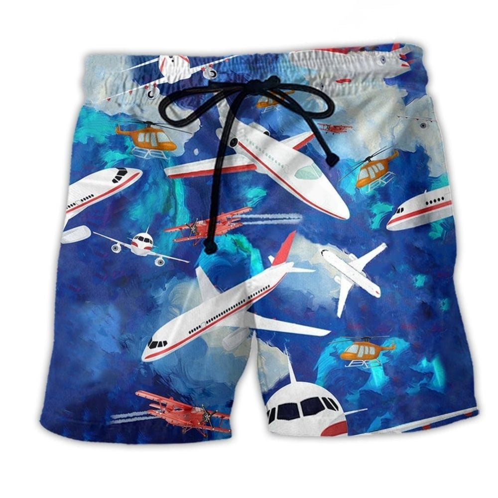 Eat Sleep Fly Airplane Life – Beach Short