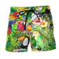 Parrot Tropical Floral Lovely Life - Beach Short