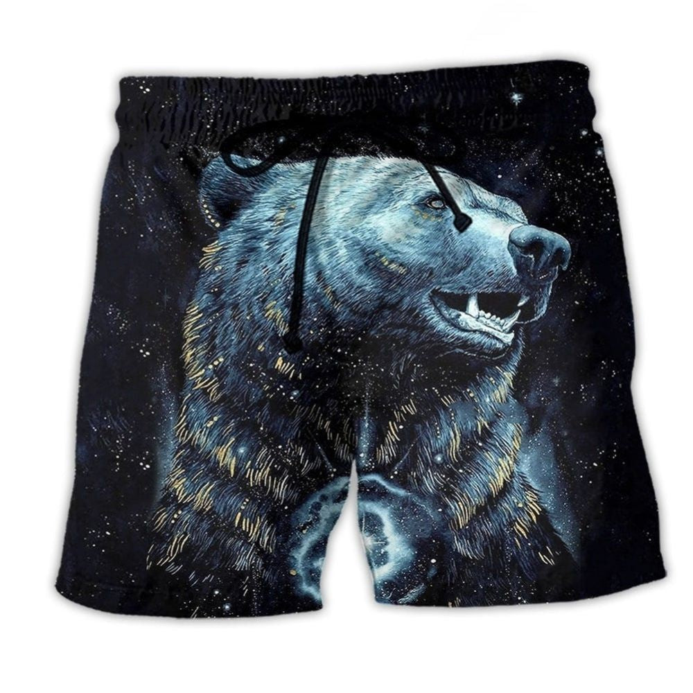 Native Bear Peace Love Art Style - Beach Short
