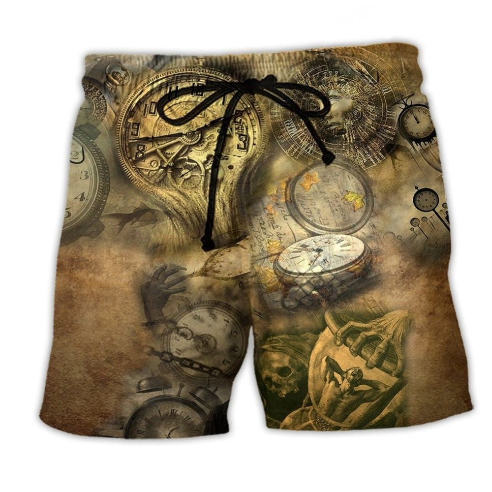 Vintage Watch History Art - Beach Short