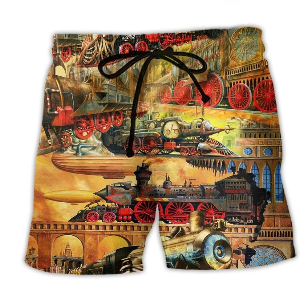 Train Life Journey Quote - Beach Short