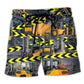 Power Truck Warning Heavy Duty Color Art – Beach Short