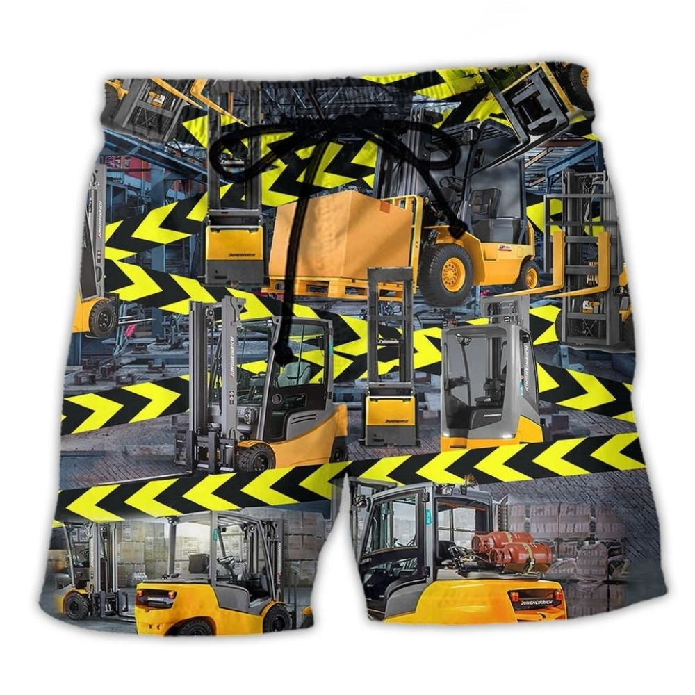 Power Truck Warning Heavy Duty Color Art – Beach Short