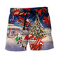 Christmas Santa Loves Airplane Fun - Beach Short