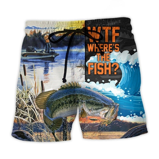 We’re Going Fishing Fun Quote – Beach Short