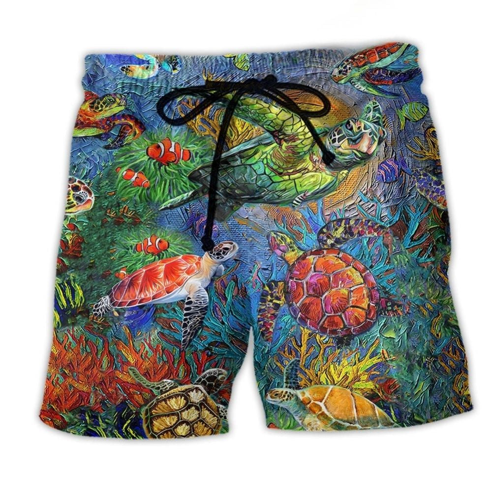 Turtle Turtley Awesome Ocean Art - Beach Short