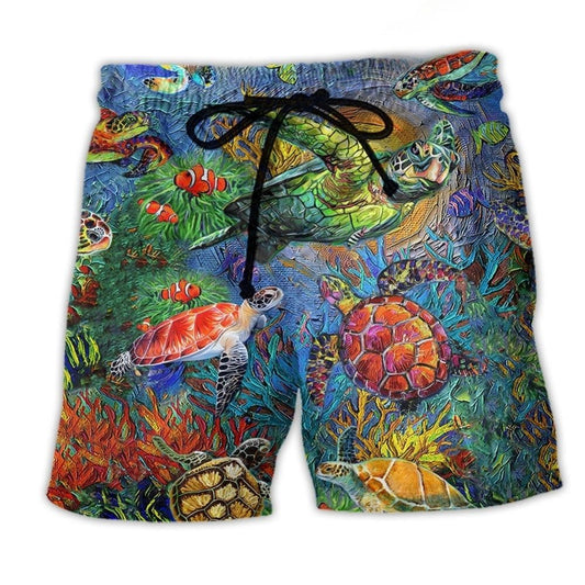 Turtle Turtley Awesome Ocean Art - Beach Short