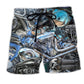 Motorcycle Gone Riding Free Spirit Art – Beach Short