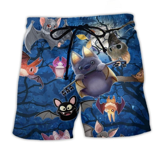 Cute Night Bats Art – Beach Short