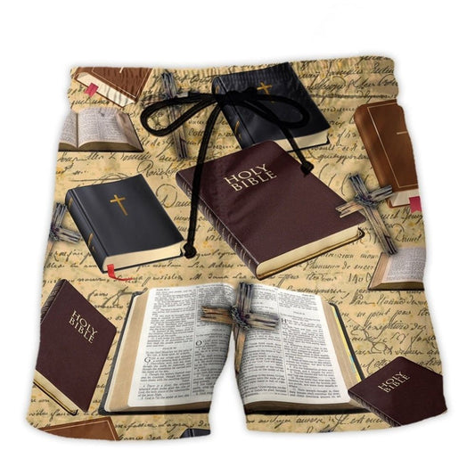 Faith Bible Inspirational Quote Art – Beach Short