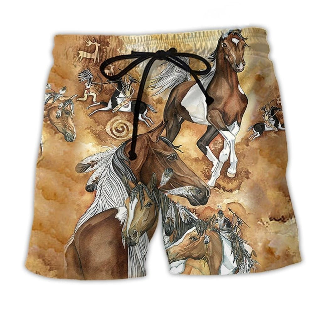 Native Horse Traditional Style – Beach Short