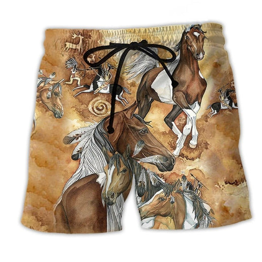 Native Horse Traditional Style – Beach Short
