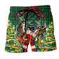 Green Santa Cowboy Christmas Style – Beach Short