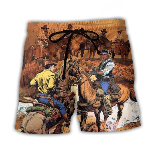 Western Cowboy Riding Horse Classic Style – Beach Short
