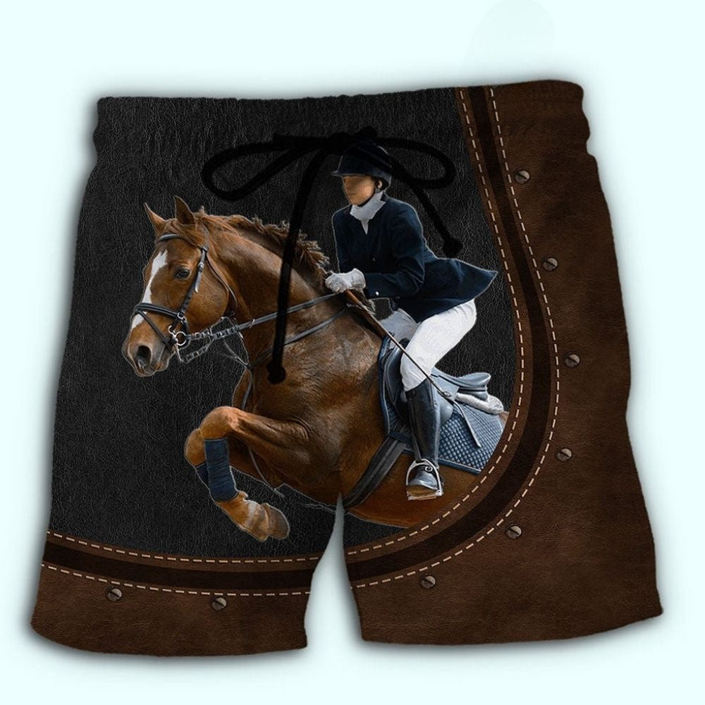 Dressage Horse Elegant Rider Style – Beach Short