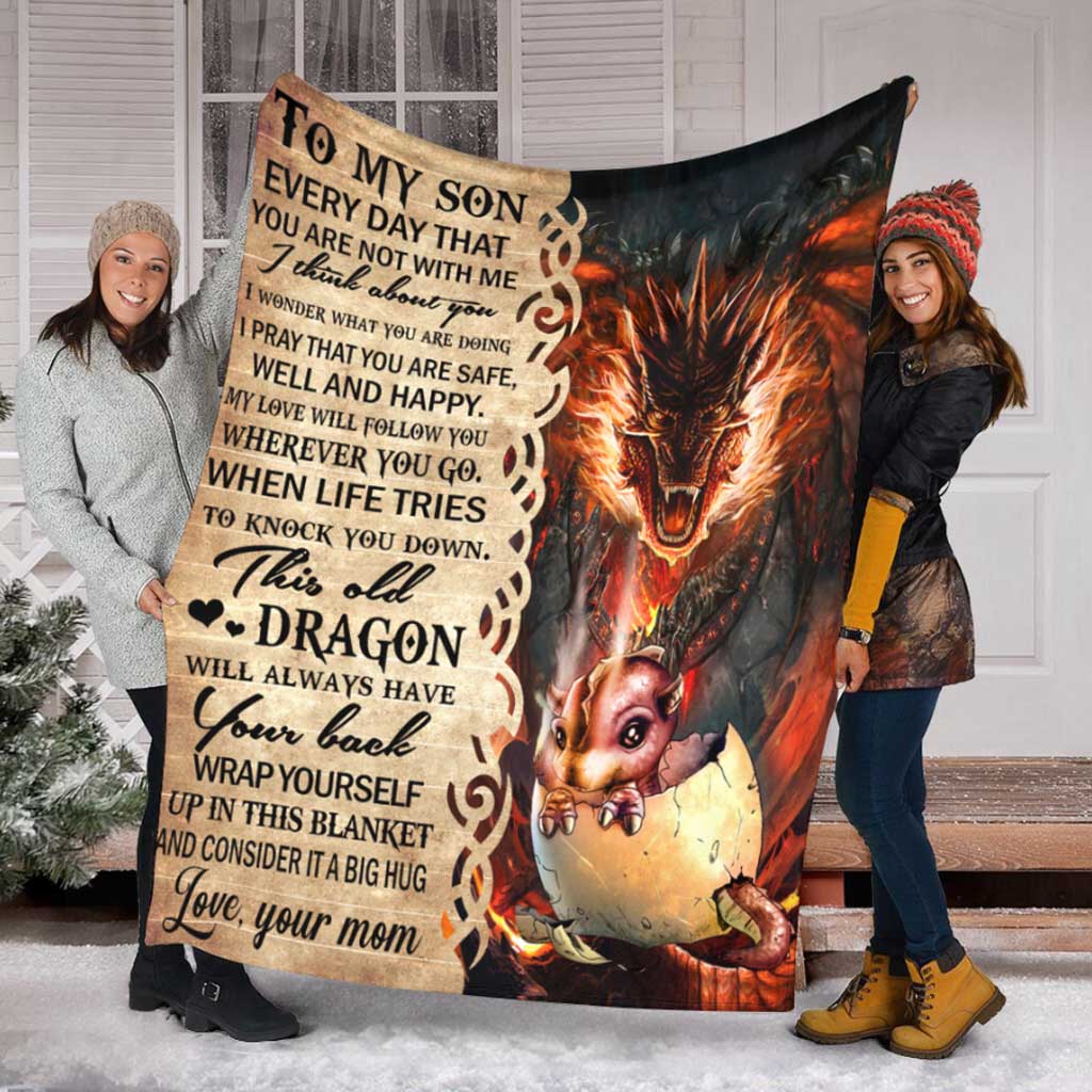 Dragon To My Son This Old Flannel Blanket For Soft Bed Couch And Home Comfort