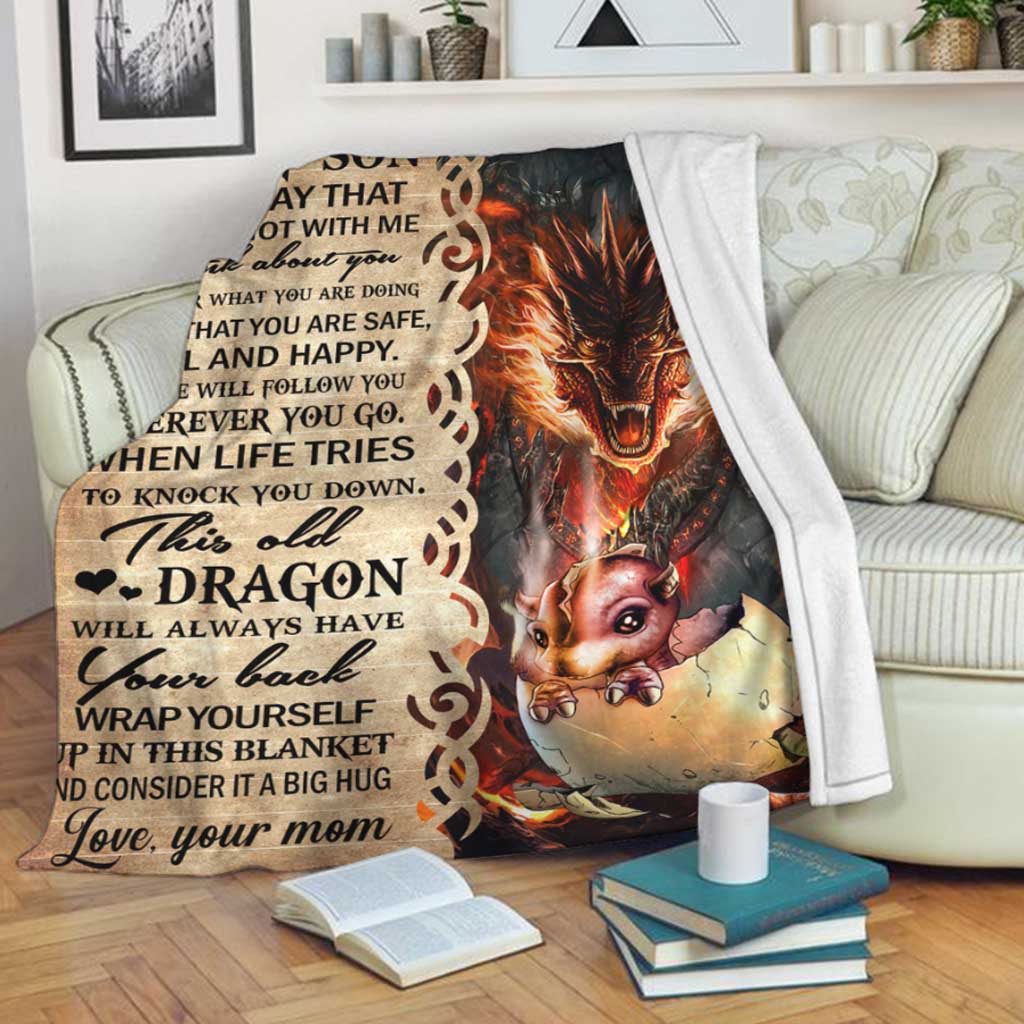 Dragon To My Son This Old Flannel Blanket For Relaxing At Home And Travel
