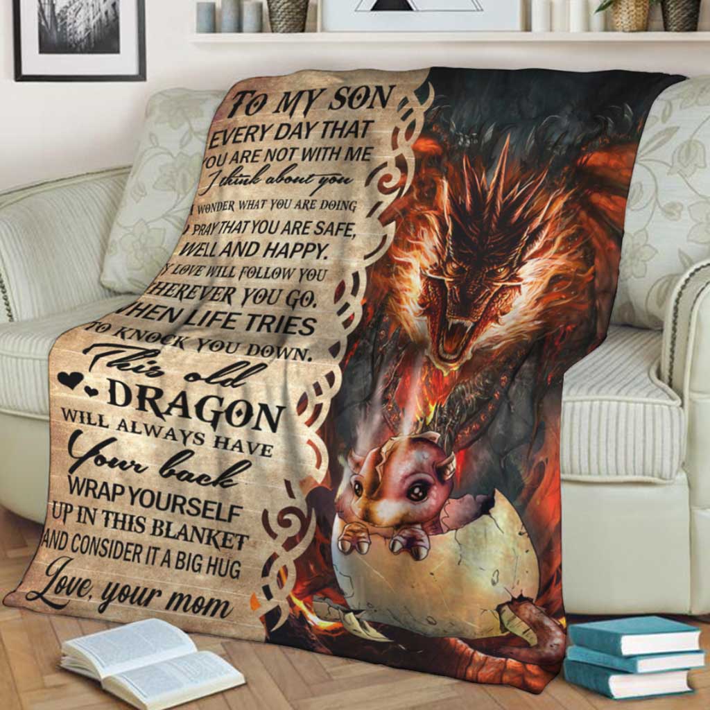 Dragon To My Son This Old Flannel Blanket For Bed Sofa And Reading Nook Decor