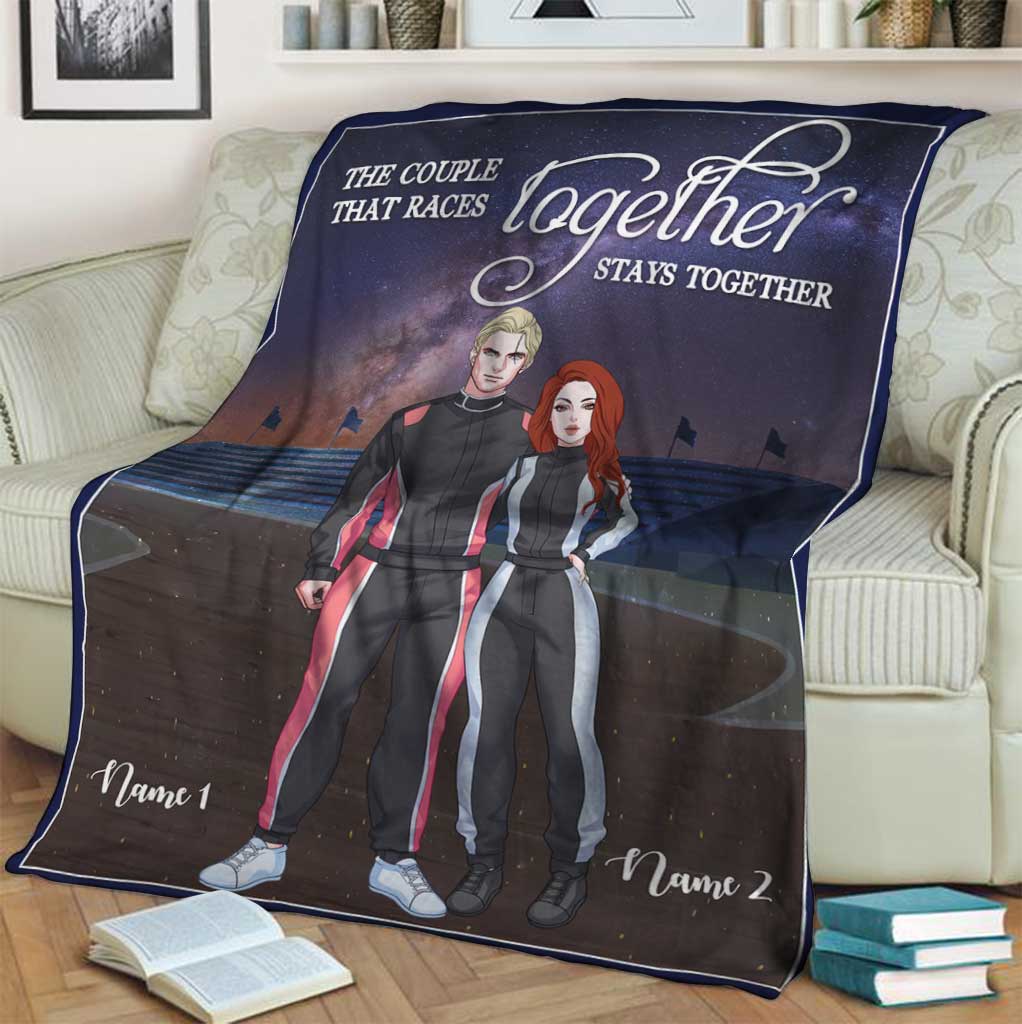 Racing Together Stays Together Personalized Flannel Blanket For Bed Sofa And Reading Nook Decor