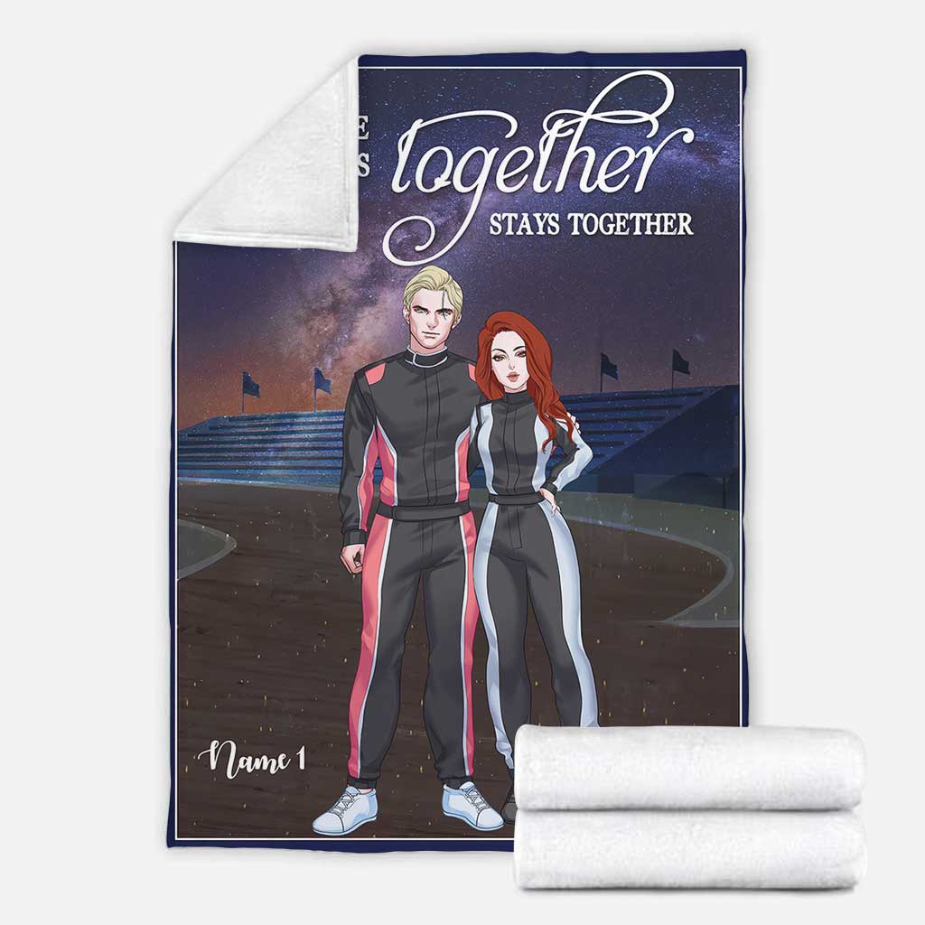 Racing Together Stays Together Personalized Flannel Blanket For Cozy Home Lounging And Gifting