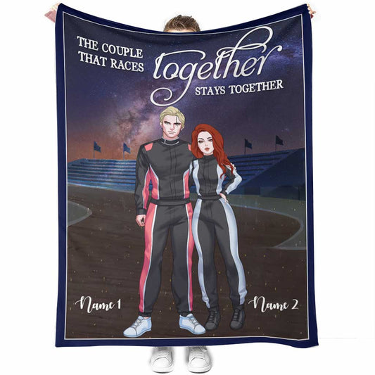 Racing Together Stays Together Personalized Flannel Blanket For Cozy Bedroom And Sofa Decor