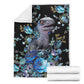 Dinosaur Next To The Flower Flannel Blanket For Relaxing At Home And Travel