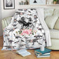 Dinosaur Floral Flannel Blanket For Relaxing At Home And Travel