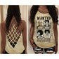 Black Woman Love Peace Wanted Statement Collection – Hollow Tank Top