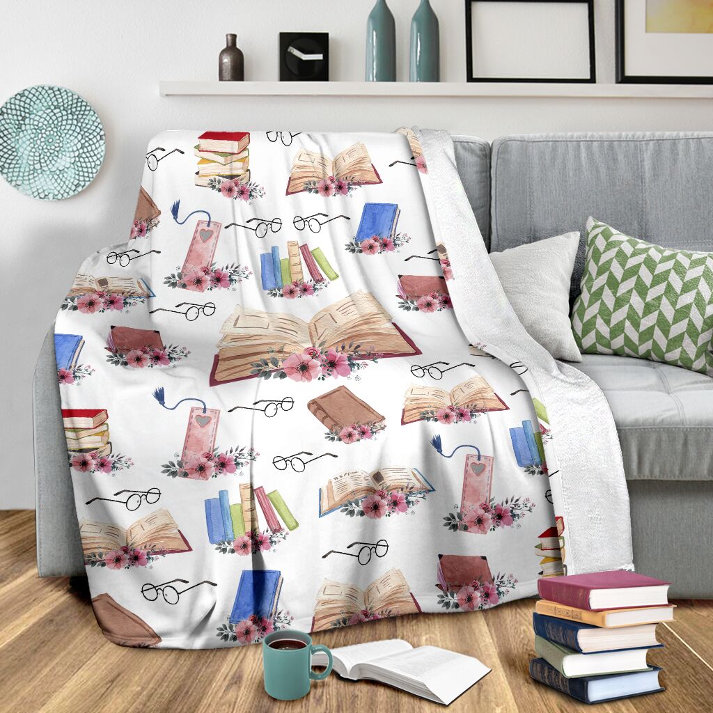 Book Lovers Book Flannel Blanket For Relaxing At Home And Travel