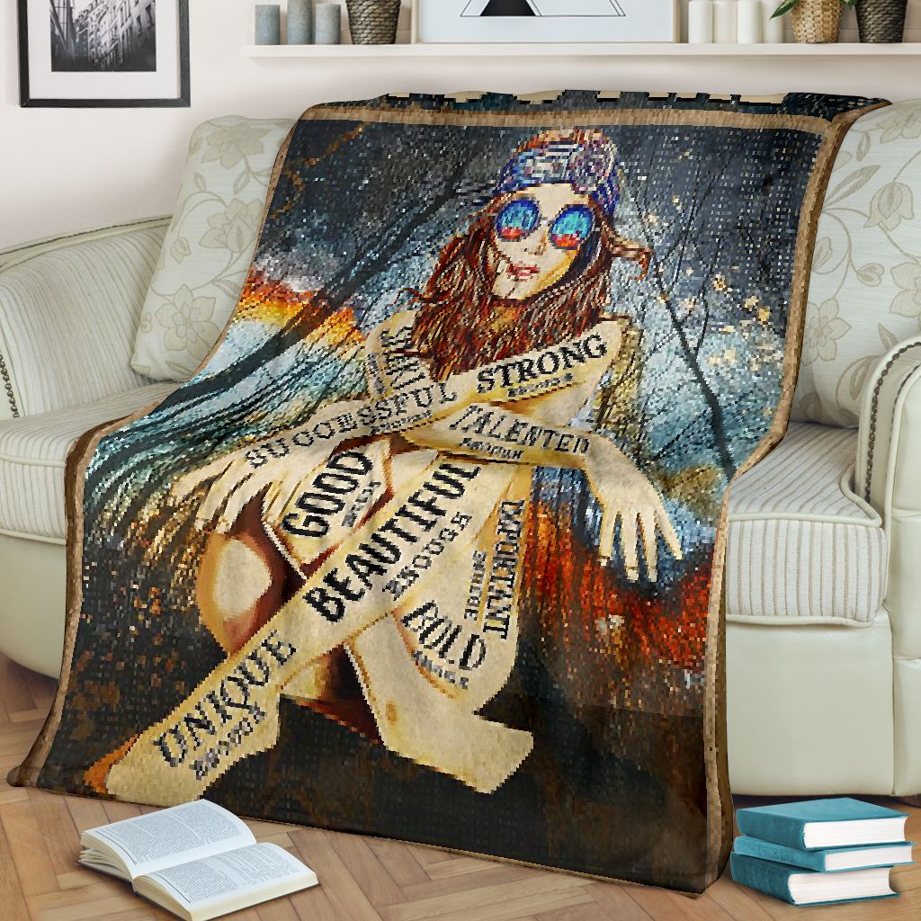 Hippie You Are Enough Flannel Blanket For Living Room And Bedroom Styling